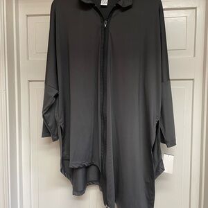 NWT Black Women's Zip-Front Asymmetrical Lightweight Jacket